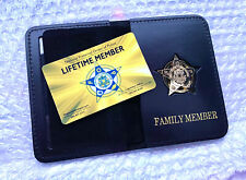 FOP FAMILY MEMBER LEATHER BADGE WALLET + GOLD LIFETIME CARD PBA ***COLLECTIVE*** picture