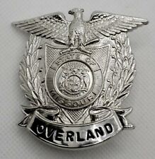 VINTAGE OBSOLETE Police Silver Badge Pin Overland MO State of Missouri St Louis picture