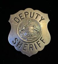c1910-20 Antique Generic Deputy Sheriff Badge - Pennsylvania State Seal PA picture