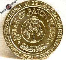 $1 BRASS SLOT TOKEN COIN BELLE OF BATON ROUGE CASINO 1994 GDC MINT LOUISIANA picture