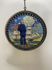LONE SAILOR Stained Glass Ornament US Navy Memorial 1986 Jack Woodson picture