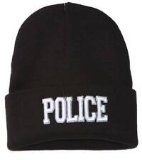 Police Winter Knit Beanie Cuff Cap, Black picture