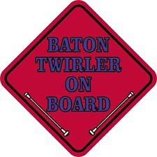 5in x 5in Red Blue Baton Twirler on Board Sticker Car Truck Vehicle Bumper Decal picture