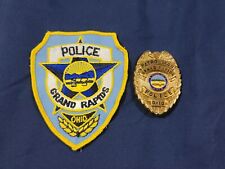 Vintage Obsolete GRAND RAPIDS Ohio Police Badge and Patch. Disbanded Department picture