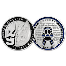 K9 Challenge Coin Canis Prayer Medallion Law Enforcement Guardian Collectible picture