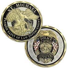 Police Officer Coin St Michael Badge Law Enforcement Challenge Collectible Coins picture