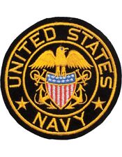 N-460 United States Navy with Eagle and Shield Round Patch Black 4