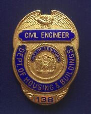 c1930's Obsolete New York City Dept of Housing & Buildings 10K Gold Filled Badge picture