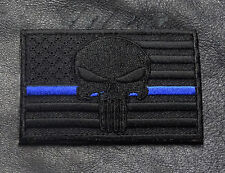 SWAT POLICE LAW ENFORCEMENT THIN BLUE LINE USA FLAG HOOK PATCH picture