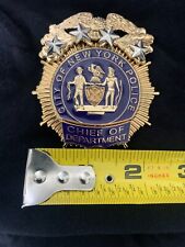 NYPD VINTAGE CHIEF  OF DEPARTMENT FULL SIZE OBSOLETE BADGE NEW YORK CITY COSPLAY picture