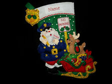 Police Officer Santa Felt Stocking Personalized Finished Complete Lined 18