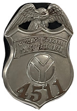 Antique Chicago River Patrolman Badge c. 1940 Silver, Copper, Eagle, “Y” Symbol picture