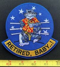 US Military RETIRED BABY F-14 TOMCAT Fighter Squadron Iron On Navy Patch picture