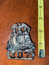 New York Police Hat Badge VINTAGE OBSOLETE damaged bent picture