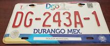 ***POLICE***  DURANGO Mexico  License Plate POLICIA MUNICIPAL picture