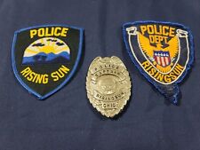 Vintage RISING SUN Ohio Police Set. 1 badge 2 patch Set.  picture