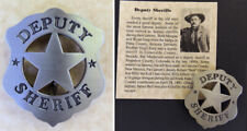 Deputy Sheriff Old West Style Badge, silver, western, Robert Bob Olinger picture