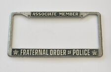 Vintage  Associate Member Fraternal Order of Police License Plate Frame picture
