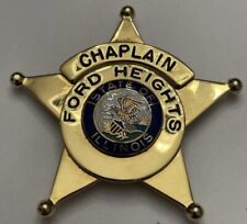 Vintage Obsolete Ford Heights Illinois Police Department Chaplain Badge picture