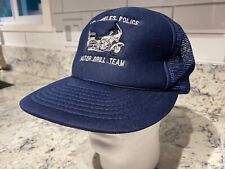 Vintage 1980s Los Angeles Police Motor Drill Team Snapback Rope Hat Cap Trucker picture