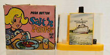 VINTAGE 1970s BATON ROUGE LOUISIANA PUSH BUTTON SALT N' PEPPER SHAKERS IN BOX &  picture