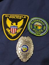 Vintage Obsolete BLOOMDALE Ohio Police Badge and Patch. 1 Patch 1 badge picture