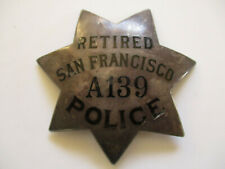 antique 1920 San Francisco Sterling Silver Star California Retired Police Badge picture