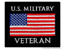 US MILITARY VETERAN PATCH embroidered iron-on AMERICAN ARMED FORCES VET USA FLAG picture