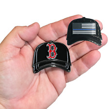 EL2-020 Boston Police Department Red Sox Hat Thin Blue Line Challenge Coin Polic picture