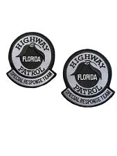 Lot of 2 Florida Highway Patrol SRT Team Embroidered Hook & Loop Patches SWAT US picture