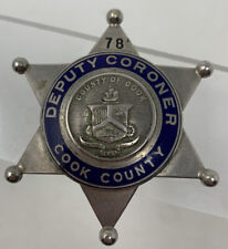 Antique Obsolete Cook County Deputy Coroner Badge C H Hanson Chicago picture