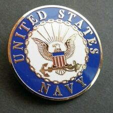 NAVY USN LARGE LAPEL HAT PIN BADGE 1.5 INCHES USA picture