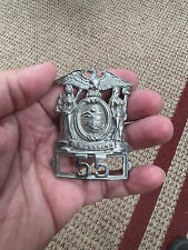 Old New York Police Officer State Seal Excelsior Hat Badge #55 picture