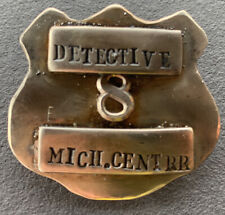 1800’s Michigan Central Railroad ￼Police Detective 8 Badge ￼vintage MICH.CENT RR picture