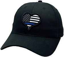 Blue Line Heart Patch Adjustable Twill Hat picture