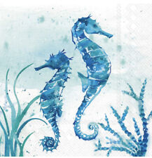 TWO Individual Paper Cocktail Decoupage Napkins Marine Ocean Beach Sea Horse picture