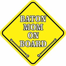 5in x 5in Baton Mom On Board Magnet Car Truck Vehicle Magnetic Sign picture