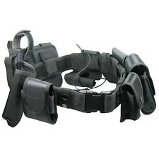 Black Tactical Nylon police Security Guard Duty Belt Utility Kit System w/ Pouch picture