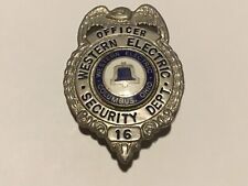 Vintage WESTERN ELECTRIC SECURITY OFFICER BADGE Columbus OH Bell Telephone picture