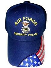 Security Police Air Force Hat New Embroidered Adj Navy Blue Side Flag Bill Cap picture