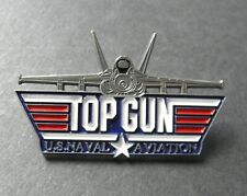 TOP GUN USN NAVY LARGE LAPEL HAT PIN BADGE 1.75 INCHES US NAVAL AVIATION picture