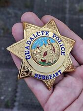 Vtg Obsolete Guadalupe Santa Barbara CA Police Sergent Badge Entenmann & Rovin  picture