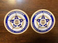 Two (2) 3” FOP Fraternal Order of Police Sticker Car Window Decal picture
