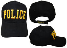Police 3-D Black and Gold Letters Embroidered Hat Cap Cotton picture