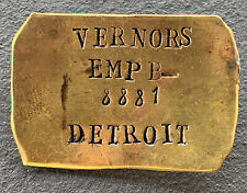 Vintage Obsolete ￼ VERNORS Detroit Mich ￼employee Defunct Badge very early picture