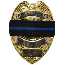 Thin Blue Line Mourning Band Memorial Badge Cover for Police Reversible picture
