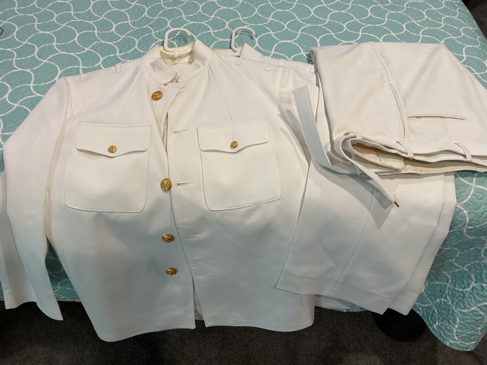 Navy Summer Whites Dress Uniform 2 Jackets 1 pair of Pants