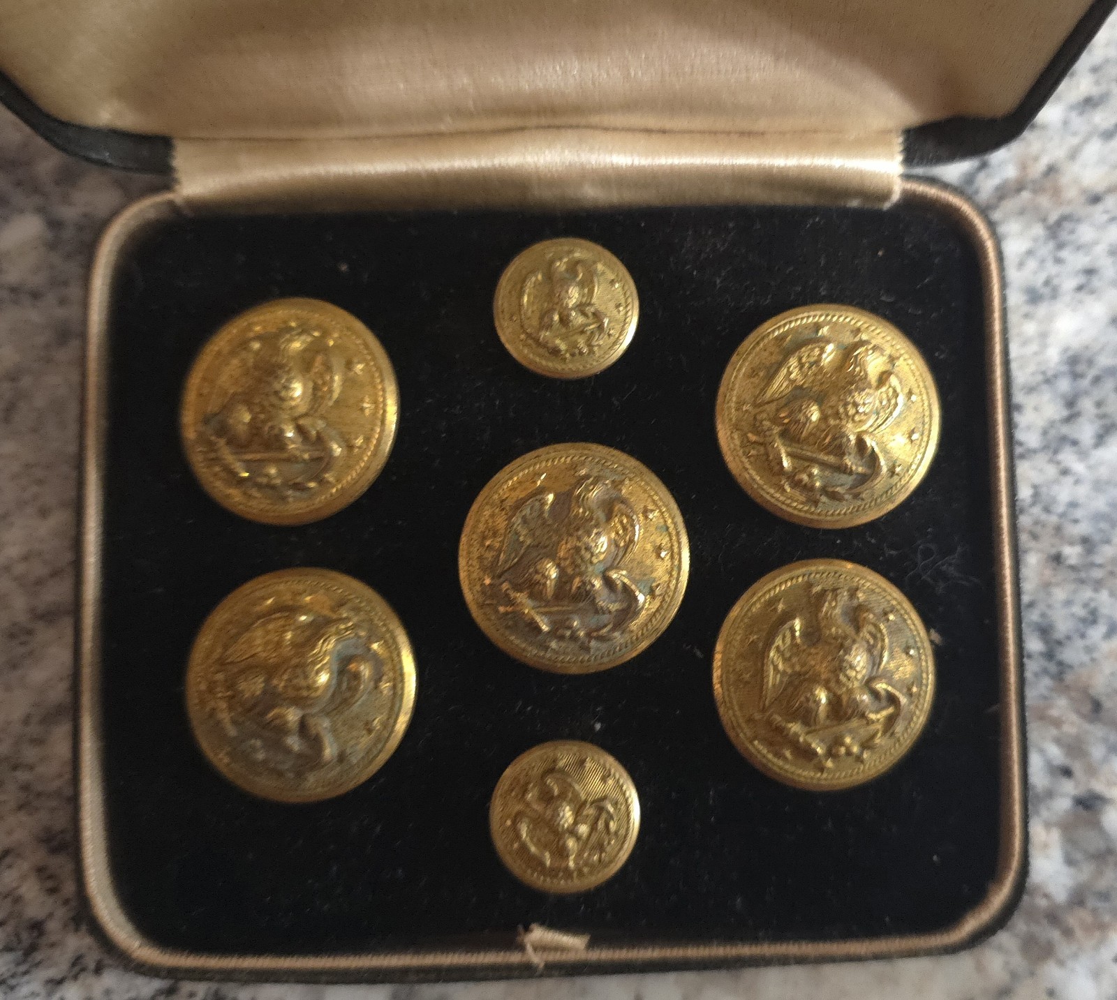WWII US Navy Officer Button Set Boxed Frank Thomas Co Norfolk VA WWII US Navy Officer Button Set Boxed Frank Thomas Co Norfolk VA
