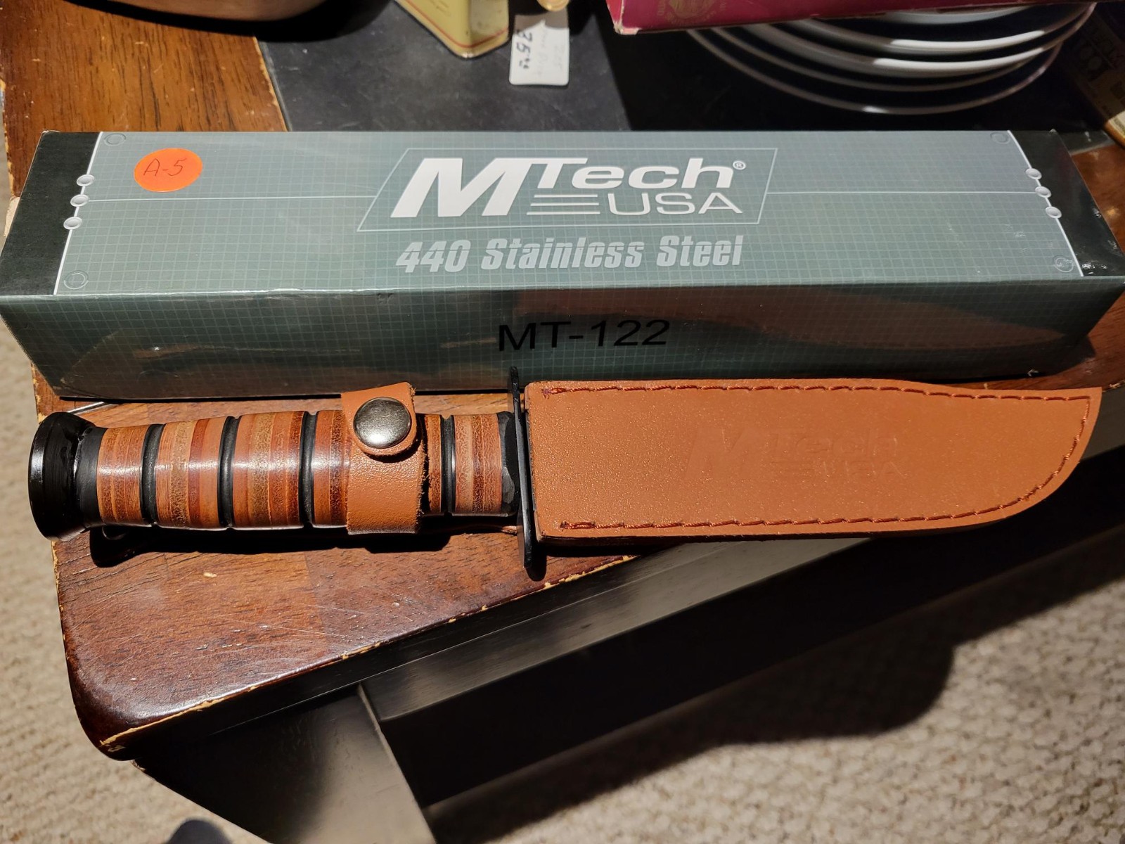 MTech USA MT-122MR USMC MARINES Stainless Steel Knife + Sheath MTech USA MT-122MR USMC MARINES Stainless Steel Knife + Sheath