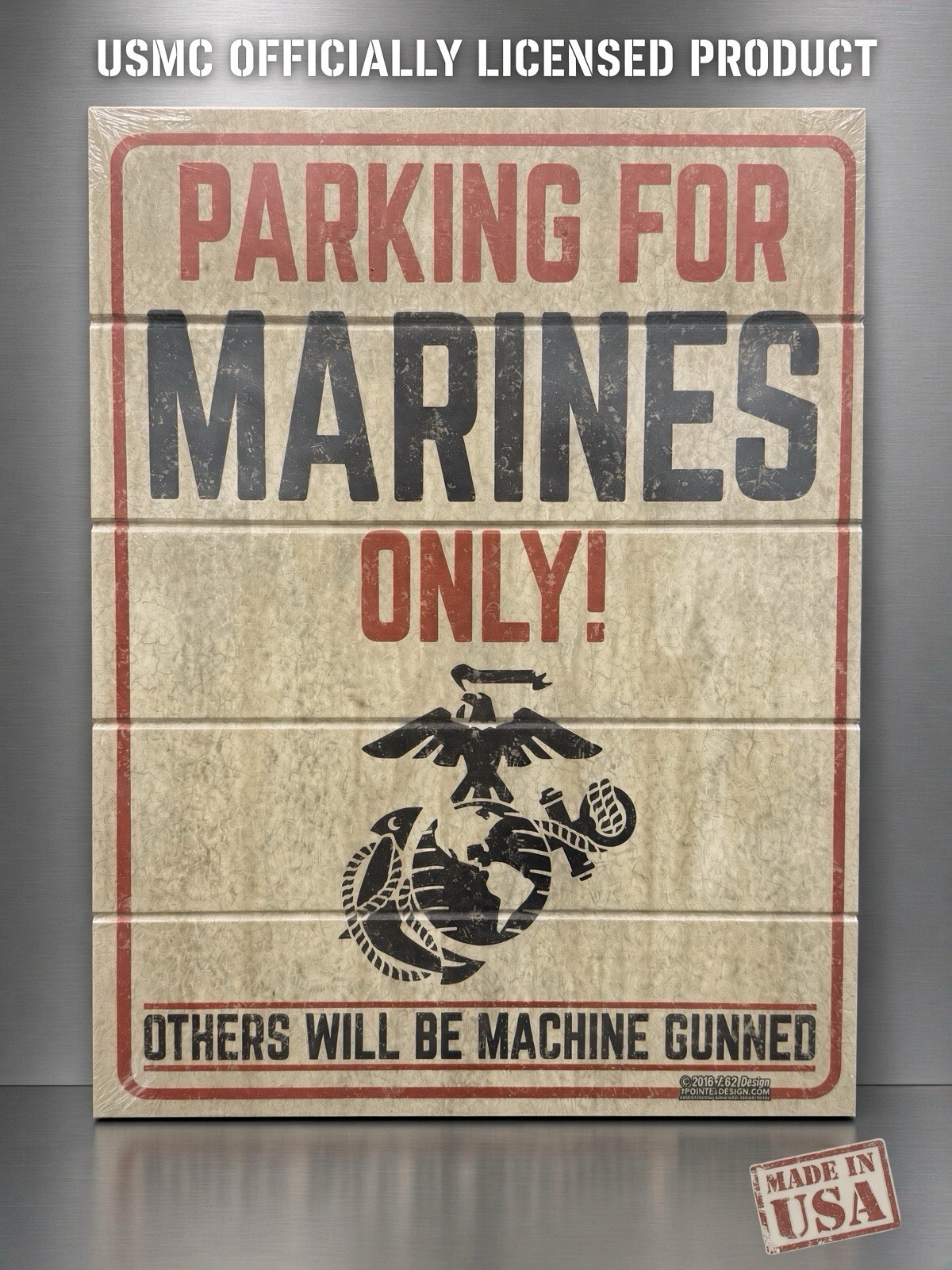 12x16 Wood Wall Sign Plaque USMC United States Marines Parking Only Made In USA